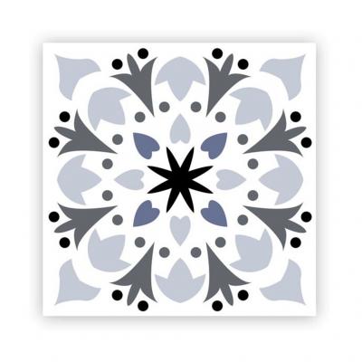 STC Cadoons 6 stickers &agrave; carreaux de ciment gris 15 x 15 cm