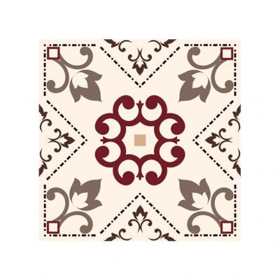  Retro - 6 stickers carreaux tons gris et marron 15 x 15 cm