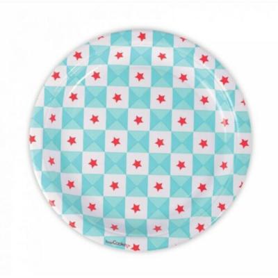 SCRAPCOOKING PARTY Assiettes G&eacute;om&eacute;trie &Eacute;toiles 8 Pi&egrave;ces
