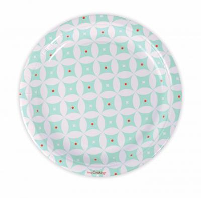 SCRAPCOOKING PARTY 8 assiettes carton rosaces D23cm