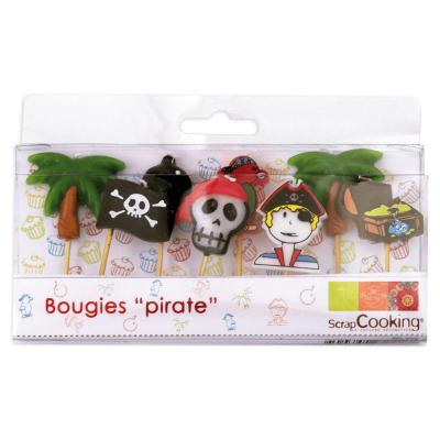 SCRAPCOOKING  5000 Pirates Set de 8 Bougies Paraffine Multicolore 10,5 x 10 x 2 cm