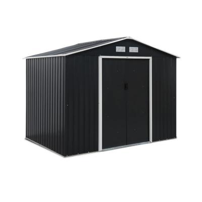 SWEEEK Abri de jardin en m&eacute;tal - Ferrain - 5.39m&sup2; gris taupe