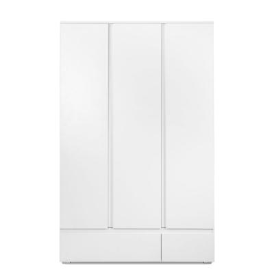 Armoire 3 portes 2 tiroirs blanc - L120 x H191cm Calicosy Blanc