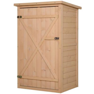 OUTSUNNY Armoire de jardin porte verrouillable 2 &eacute;tag&egrave;res bois sapin