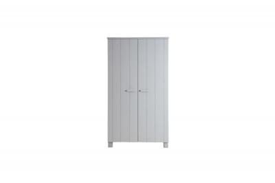 Armoire de penderie - pin bross&eacute; beton gris