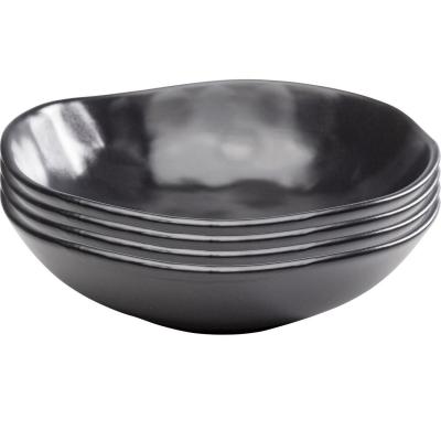 BRAND Assiettes creuses Organic noires 22cm set de 4 Kare Design