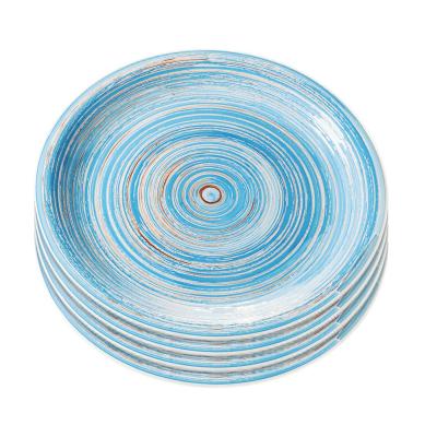 KARE DESIGN  Assiettes Swirl Blue 27cm set de 4