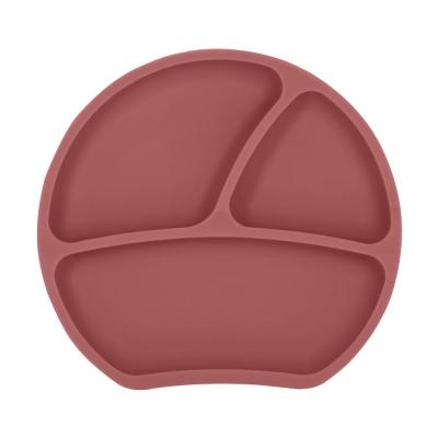 KINDSGUT Assiette ventouse en silicone vieux rose