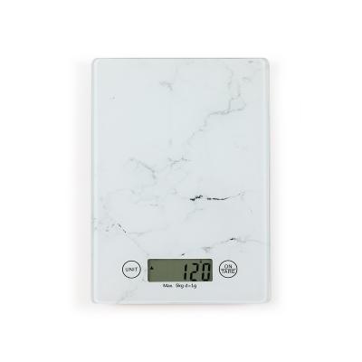 LIVOO Balance de cuisine &eacute;lectronique en verre blanc cass&eacute;