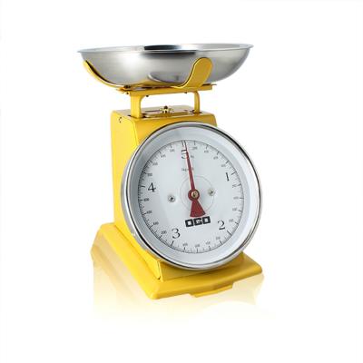  Balance de cuisine m&eacute;canique en inox jaune 5kg/20g