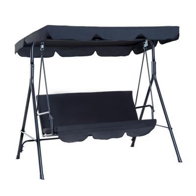 OUTSUNNY Balancelle de jardin 3 places noire