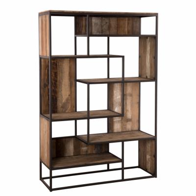 Biblioth&egrave;que 6 niveaux en teck recycl&eacute; acacia mahogany m&eacute;tal
