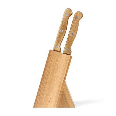 LIVOO Bloc de 6 couteaux &agrave; steak en bois beige