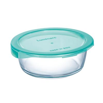 LUMINARC  boite ronde + couvercle keep'n box 67 cl transparent et vert