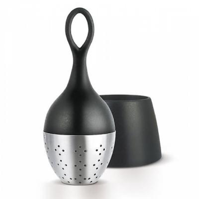 ADHOC Boule &agrave; th&eacute; avec support &eacute;gouttoir Floatea Noir, 