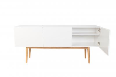Console en ch&ecirc;ne et bois mdf blanc 160cm Dressoir - Zuiver