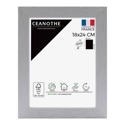 GENERIQUE Cadre photo gris 18x24 cm bois reconstitu&eacute; fsc