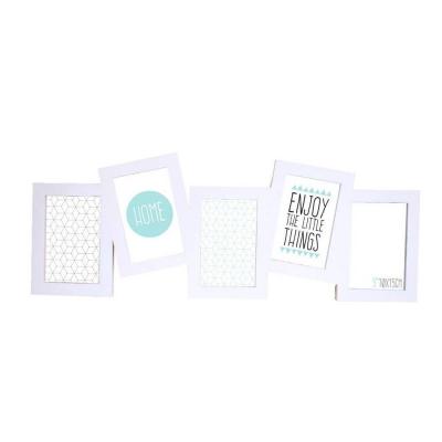EMOTION Cadre photo multivues blanc 5 photos r&eacute;sine plastique 10x15