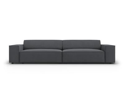 MICADONI HOME MICADONI Canap&eacute; Jodie, 4 Places, Gris Fonc&eacute;, Tissu Structurel