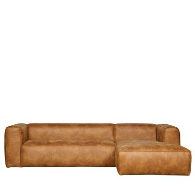 WOOOD Bean - canap&eacute; d'angle droit 5 places eco cuir cognac l305 375694-C