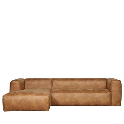 WOOOD Canap&eacute; d'angle Bean marron (cuir recycl&eacute;) - 
