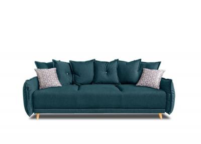 BESTMOBILIER Canap&eacute; droit convertible 3 places Tissu Bleu turquoise