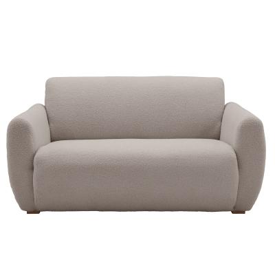CAMIF Canap&eacute; en tissu bouclette Gris Clair 2 places