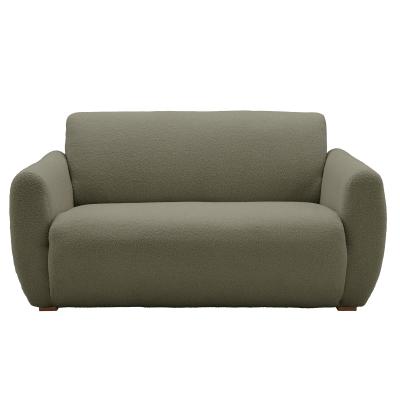 CAMIF Canap&eacute; en tissu bouclette Vert Kaki 2 places
