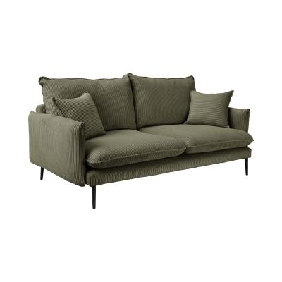 CAMIF Canap&eacute; velours c&ocirc;tel&eacute; Or&eacute;a 39 jours Vert