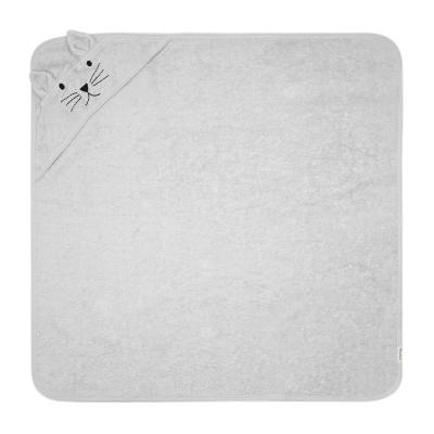 KINDSGUT Cape de bain chat en coton gris - 