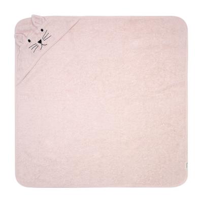 KINDSGUT Cape de bain chat en coton rose - 