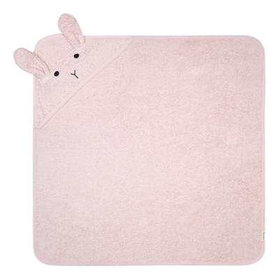 KINDSGUT Cape de bain lapin en coton rose - 
