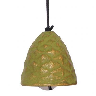 Aromandise CEDREGLG Jouets du Vent Pomme de Pin, Fonte, Verte/Dor&eacute;, 5,5 x 5,5 x 5,5 cm