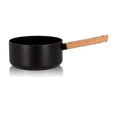 OGO Casserole  Ector en Aluminium et manche en bois 20 cm Noir