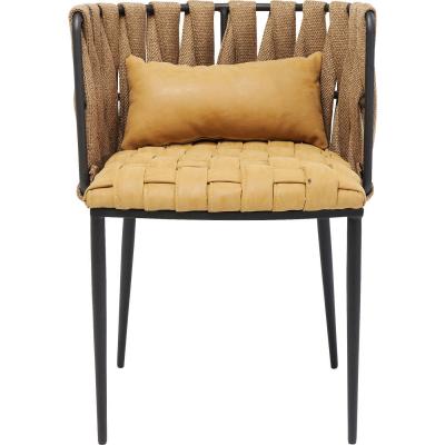 Kare Fauteuil Cheerio Jaune avec Coussin, Marron, Taille Unique