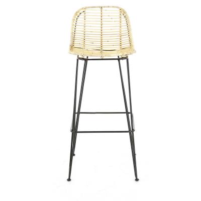 Tabouret De Bar Ethnique En Kubu et M&eacute;tal Ivoire YUNDI