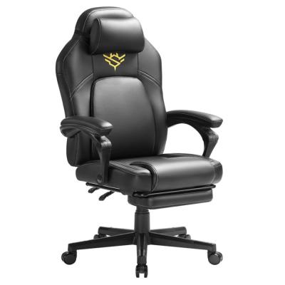 SONGMICS HOME Chaise de bureau ergonomique avec repose-pieds hauteur r&eacute;glable noir