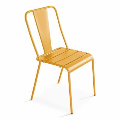 OVIALA Chaise de jardin bistrot - 44 x 49 x 83,5 cm - Acier -  - Jaune