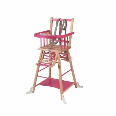 COMBELLE Chaise haute transformable barreaux hybride fushia