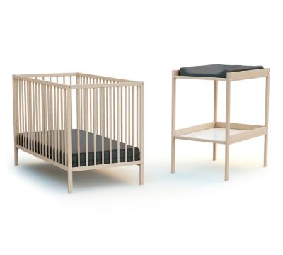AT4 WEBABY - Duo Lit B&eacute;b&eacute; et Table &agrave; Langer H&ecirc;tre Brut