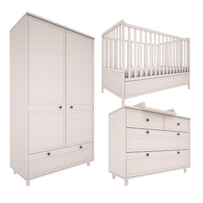 WOOD LUCK Chambre compl&egrave;te 2 portes  - Gabriel - 145 x 75 x 103cm - Beige 