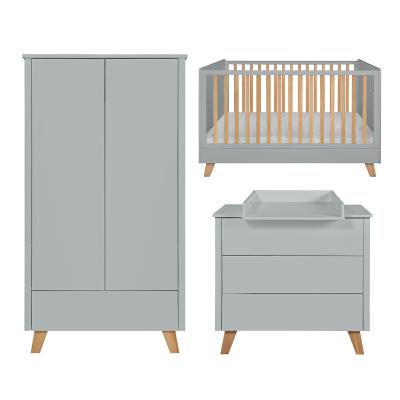 NOVELIES Chambre compl&egrave;te 2 portes  - Zara - 1445 x 75 x 93cm - Gris 