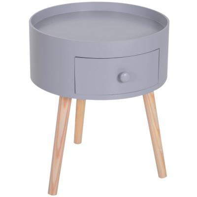 Chevet table de nuit ronde 1 tiroir design scandinave bicolore