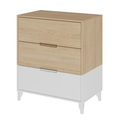 Commode 3 tiroirs dixie blanc et bois 