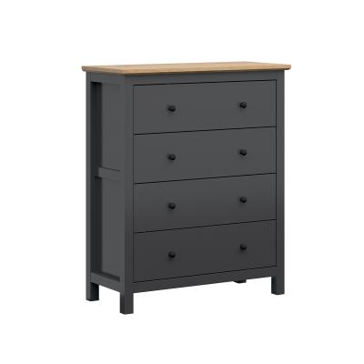 Commode 4 tiroirs Duck Gris anthracite et Bois