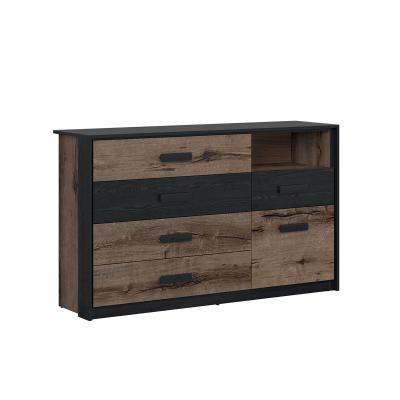 Commode 5 tiroirs 1 porte Romane Bois