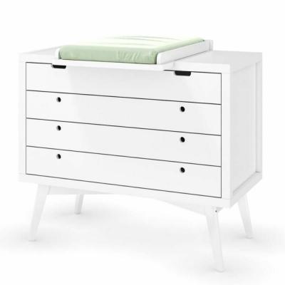 ID KIDS Commode &agrave; langer 4 tiroirs marley blanc 