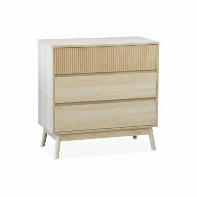Commode de rangement d&eacute;cor bois, 3 tiroirs - Linear - Bois