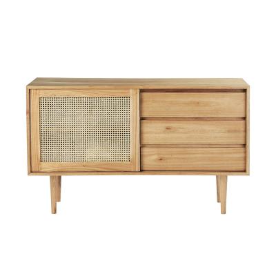 HANA Commode en mindi massif et cannage 135 cm