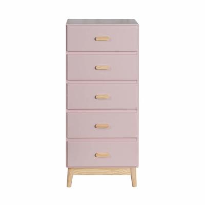 Commode pour enfants avec 5 tiroirs en MDF rose